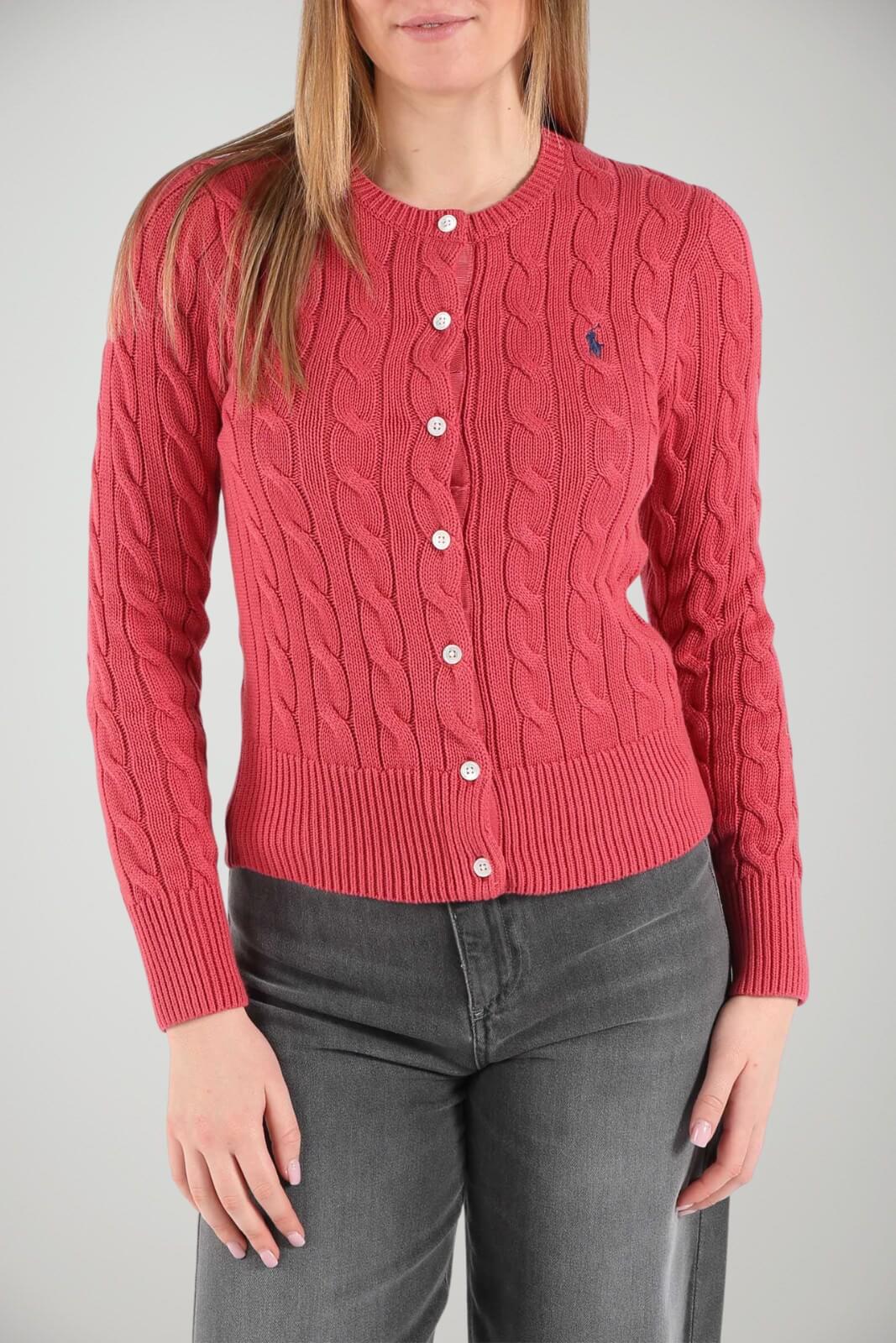 Polo Ralph Lauren Cardigan Donna a trecce / red