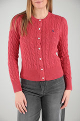 Polo Ralph Lauren Cardigan Donna a trecce / red