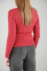 Polo Ralph Lauren Cardigan Donna a trecce / red