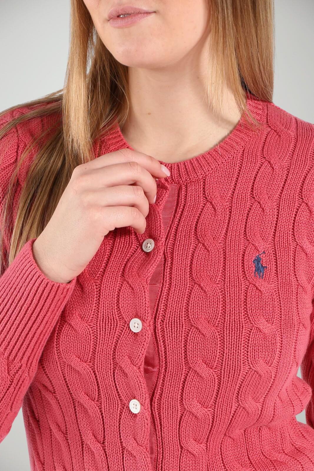 Polo Ralph Lauren Cardigan Donna a trecce / red
