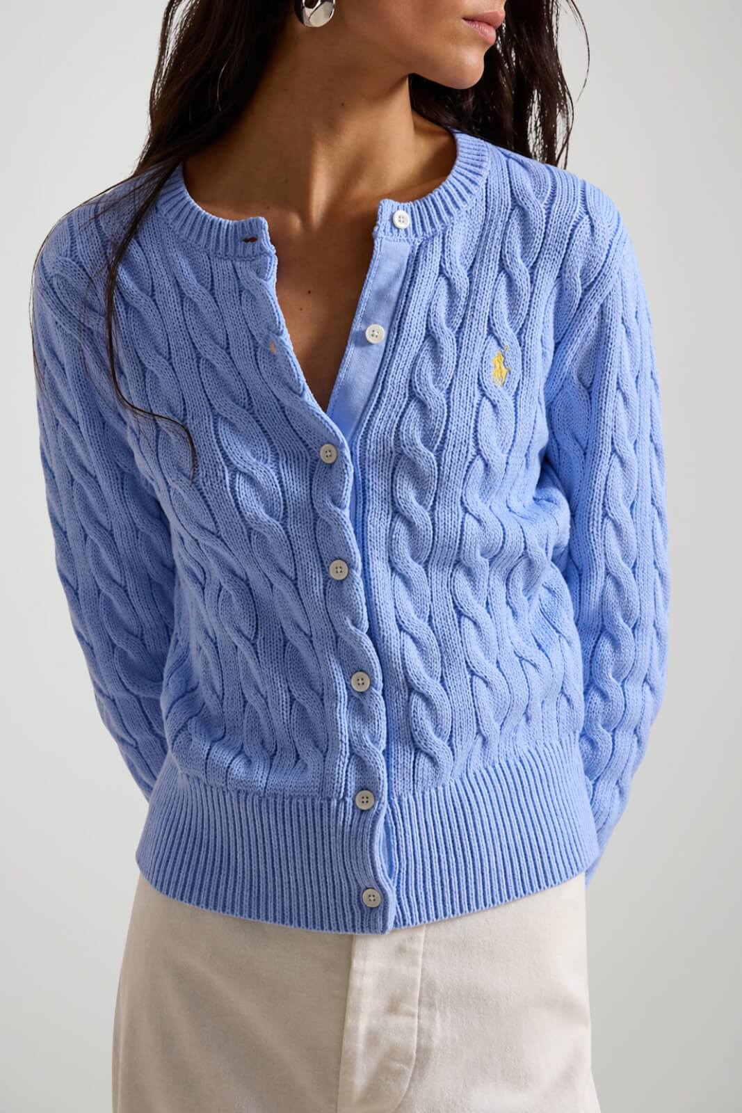 Polo Ralph Lauren Cardigan Donna a trecce / sky