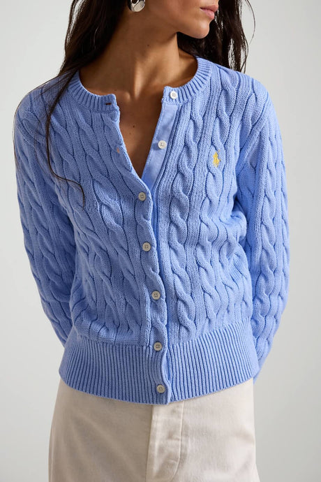 Polo Ralph Lauren Cardigan Donna a trecce / sky