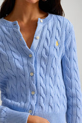 Polo Ralph Lauren Cardigan Donna a trecce / sky