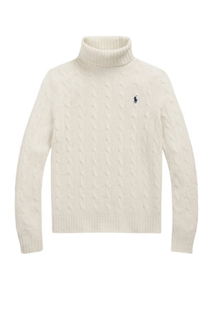 Polo Ralph Lauren Dolcevita Donna a trecce / Panna