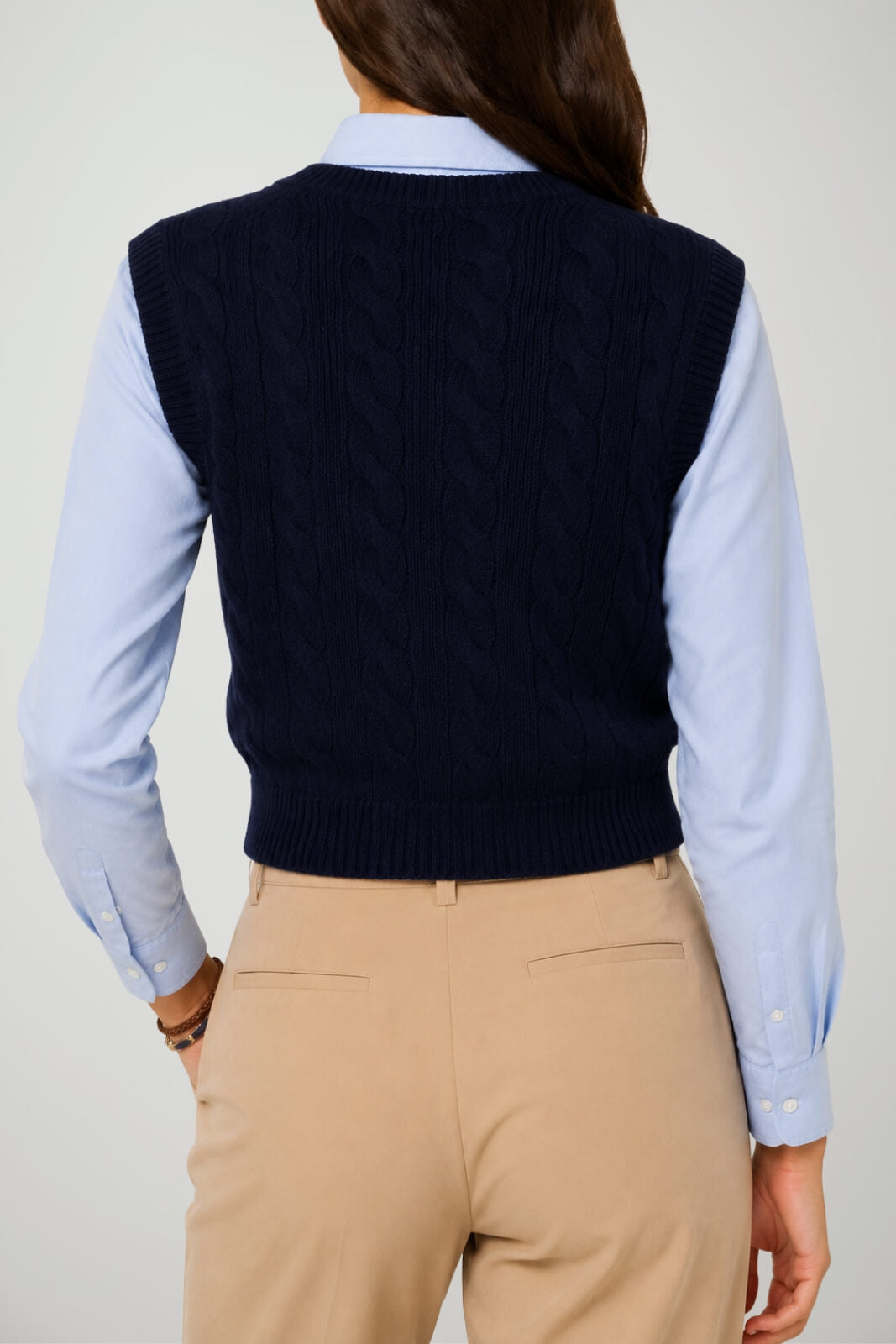 Polo Ralph Lauren Gilet Donna a trecce / Navy