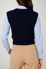 Polo Ralph Lauren Gilet Donna a trecce / Navy