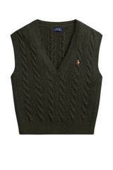 Polo Ralph Lauren Gilet Donna a trecce / Verde