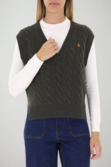 Polo Ralph Lauren Gilet Donna a trecce / Verde