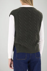Polo Ralph Lauren Gilet Donna a trecce / Verde