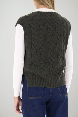 Polo Ralph Lauren Gilet Donna a trecce / Verde