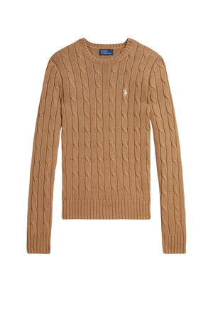 Polo Ralph Lauren Maglia Donna a trecce camel
