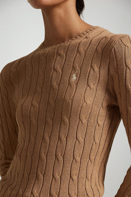 Polo Ralph Lauren Maglia Donna a trecce camel