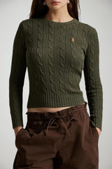 Polo Ralph Lauren Maglia Donna a trecce / olive