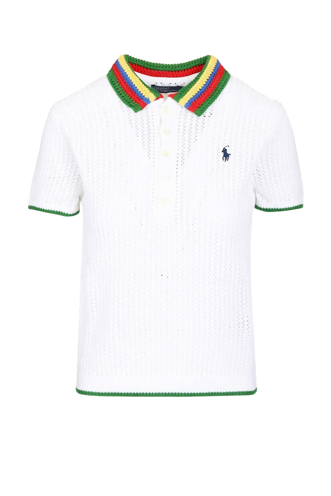 Polo Ralph Lauren Polo Donna traforata con colletto multicolore