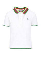 Polo Ralph Lauren Polo Donna traforata con colletto multicolore