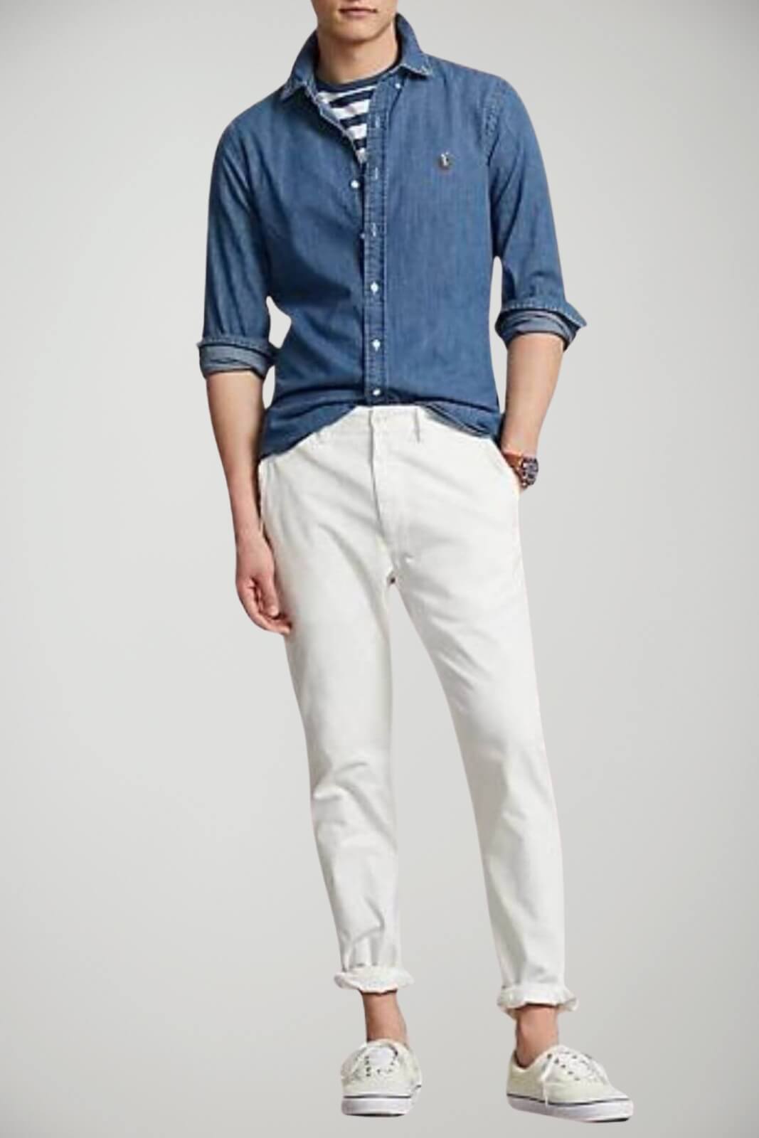 Camicia da uomo in denim Polo Ralph Lauren outfit