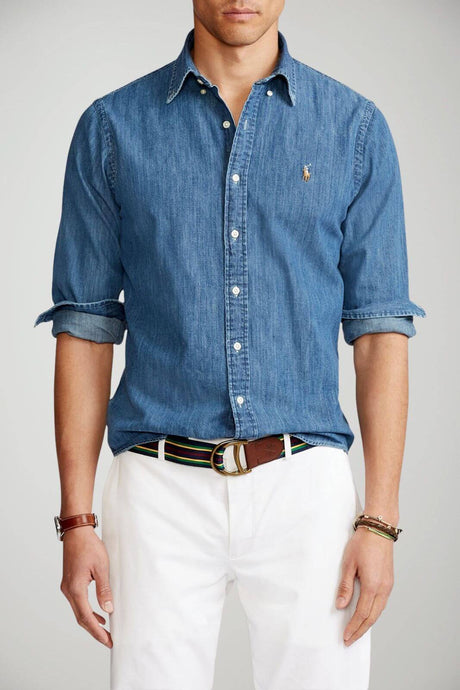 Polo Ralph Lauren Camicia Uomo in denim Custom Fit