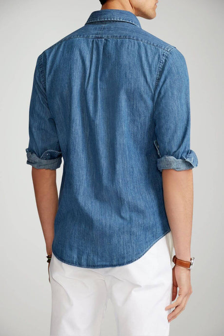 Polo Ralph Lauren Camicia Uomo in denim Custom Fit