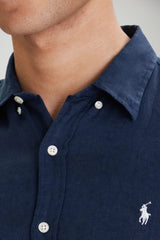 Camicia da uomo Polo Ralph Lauren in lino con logo