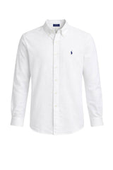 Camicia da uomo in lino Polo Ralph Lauren con logo ricamato