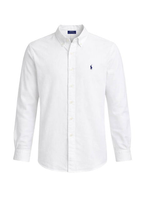 Camicia da uomo in lino Polo Ralph Lauren con logo ricamato