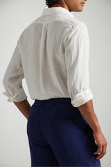 Camicia da uomo in lino Polo Ralph Lauren con logo ricamato