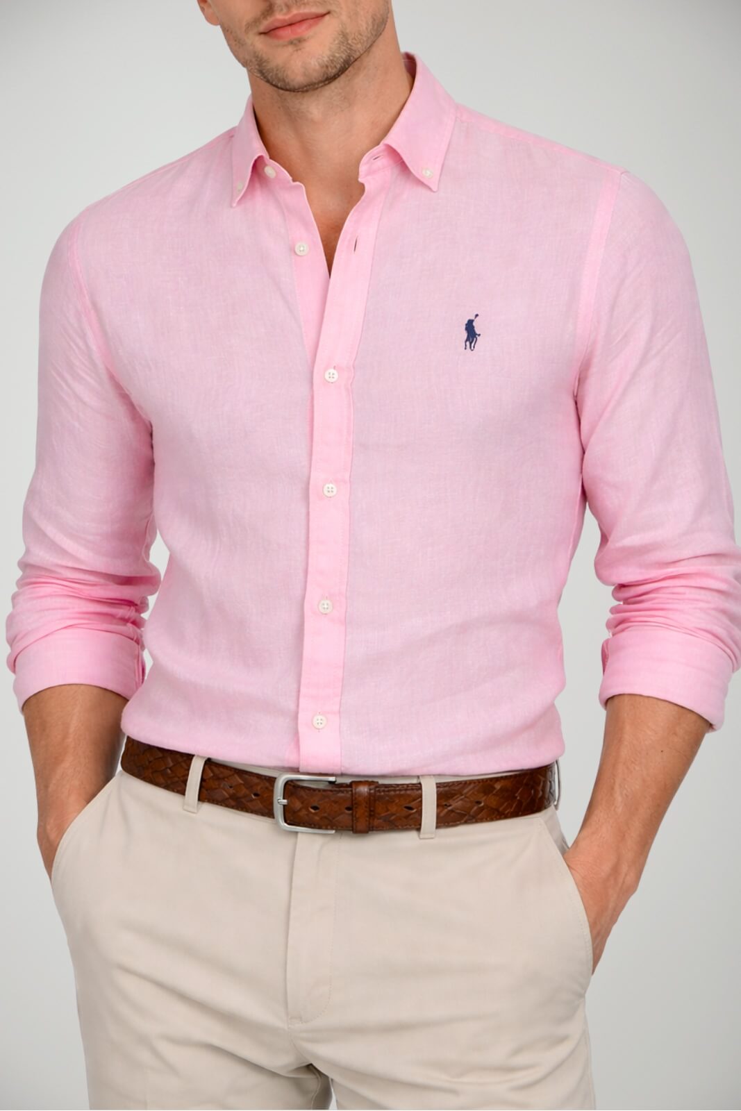 Camicia da uomo Polo Ralph Lauren in lino con logo