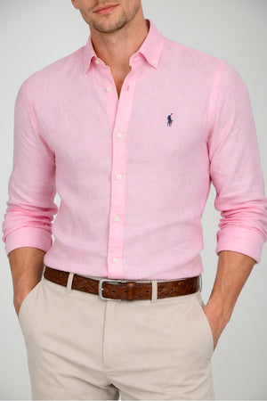 Camicia da uomo Polo Ralph Lauren in lino con logo