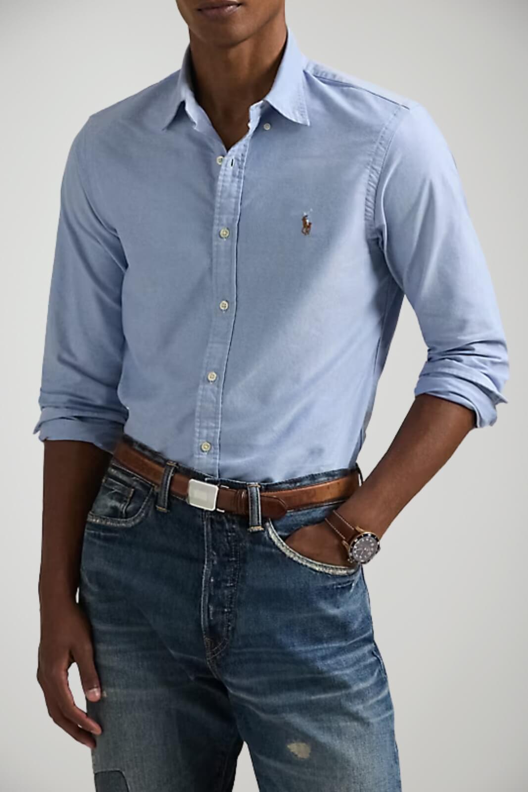 Camicia da uomo Polo Ralph Lauren custom fit fronte 1