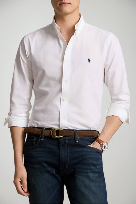 Camicia da uomo Polo Ralph Lauren in cotone custom fit fronte 1