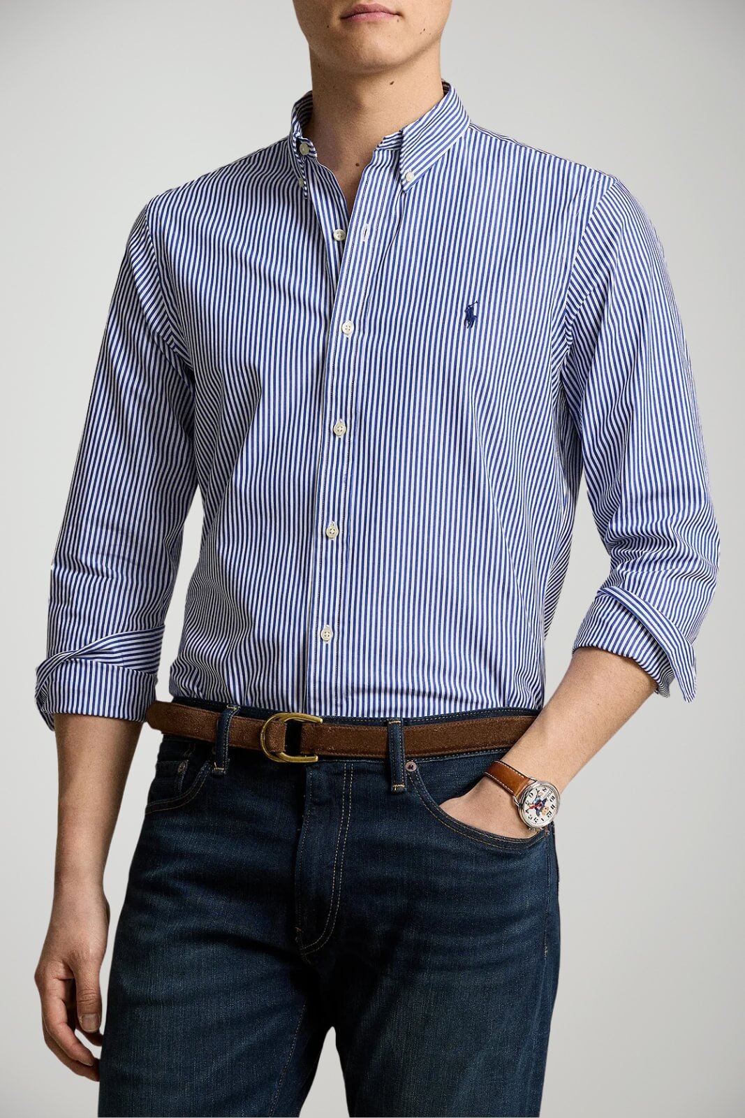 Camicia uomo Polo Ralph Lauren in fantasia rigata fronte 1