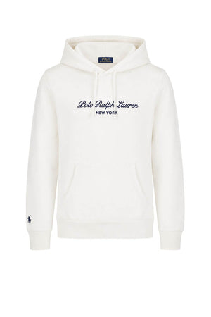 Polo Ralph Lauren Felpa Uomo con cappuccio e lettering / Bianco