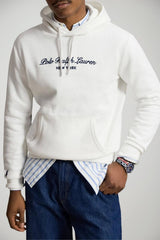 Polo Ralph Lauren Felpa Uomo con cappuccio e lettering / Bianco