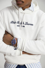 Polo Ralph Lauren Felpa Uomo con cappuccio e lettering / Bianco