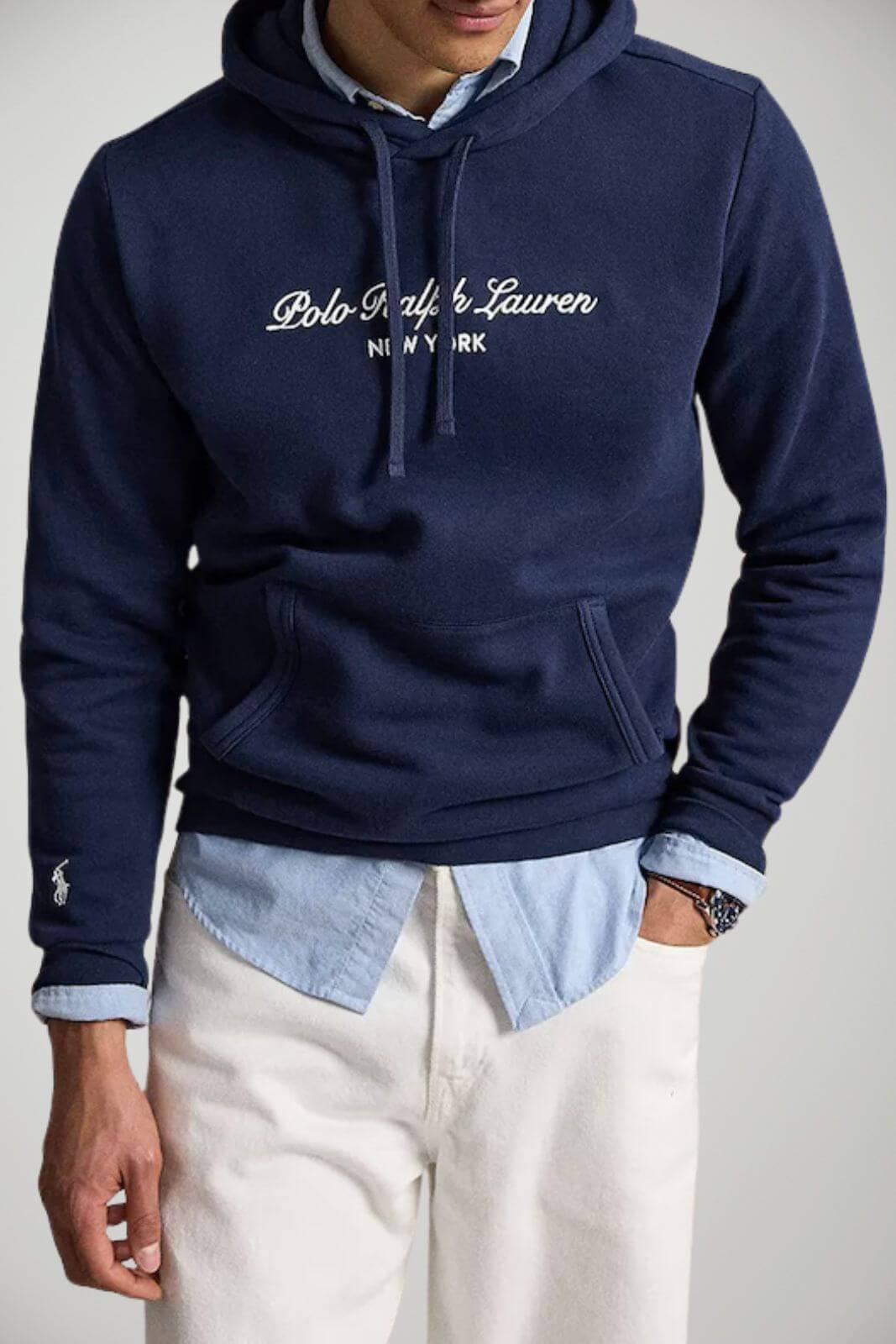 Polo Ralph Lauren Felpa Uomo con cappuccio e lettering / Navy