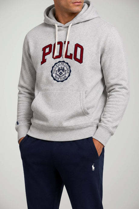 Polo Ralph Lauren Felpa Uomo con cappucccio e maxi logo / Grigio