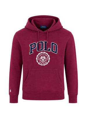Polo Ralph Lauren Felpa Uomo con cappucccio e maxi logo / Bordeaux