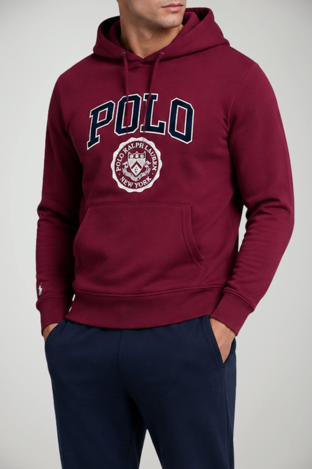 Polo Ralph Lauren Felpa Uomo con cappucccio e maxi logo / Bordeaux