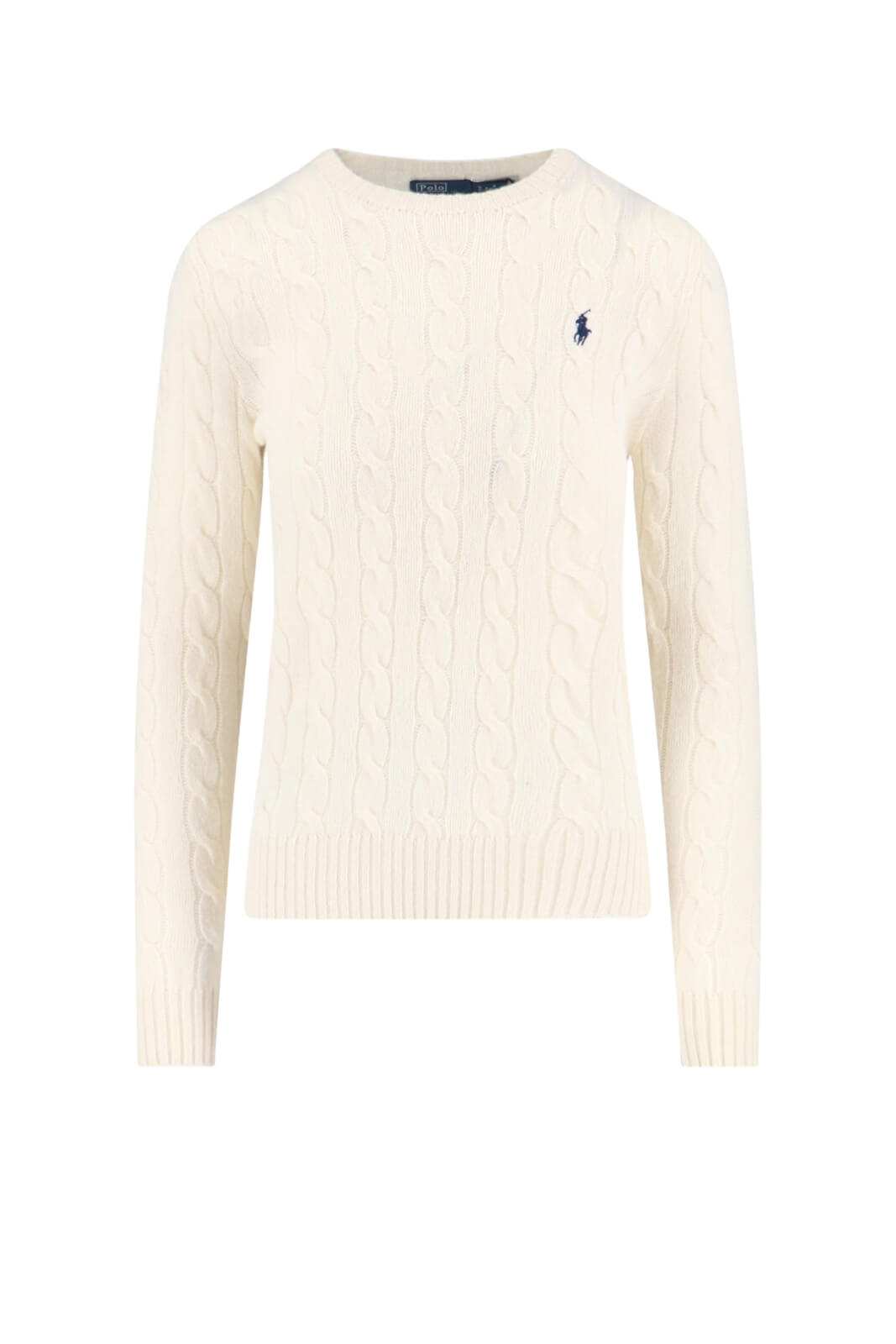 Polo Ralph Lauren maglia donna a trecce / Panna