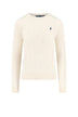 Polo Ralph Lauren maglia donna a trecce / Panna