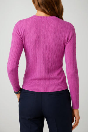 Polo Ralph Lauren maglia donna a trecce / Rosa Cardo