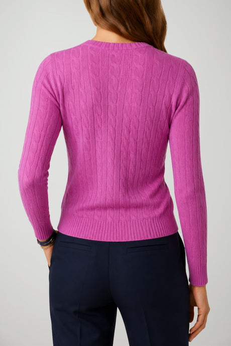 Polo Ralph Lauren maglia donna a trecce / Rosa Cardo