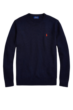 Maglia da uomo Polo Ralph Lauren in cotone a girocollo con logo fronte