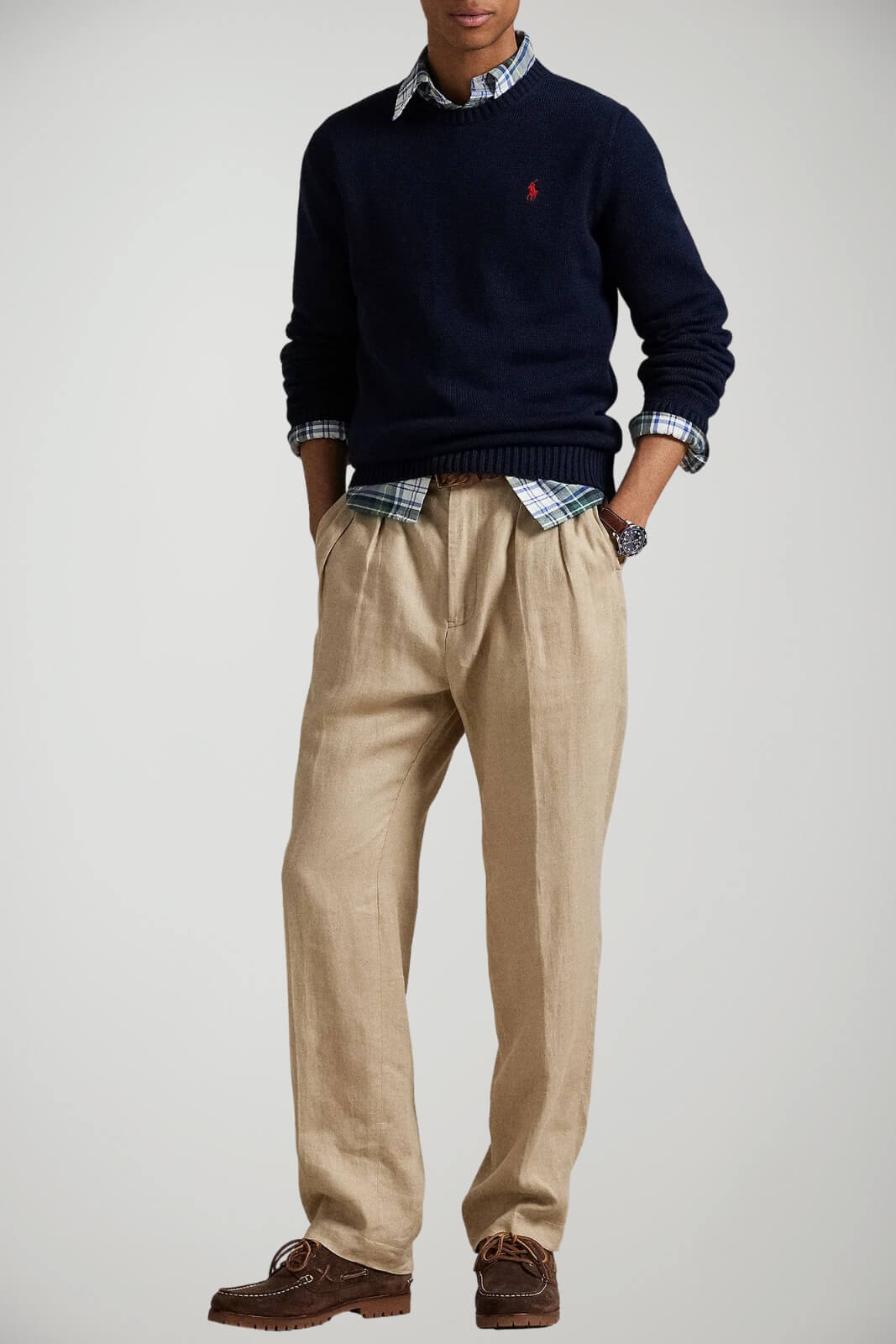 Maglia da uomo Polo Ralph Lauren in cotone a girocollo con logo outfit