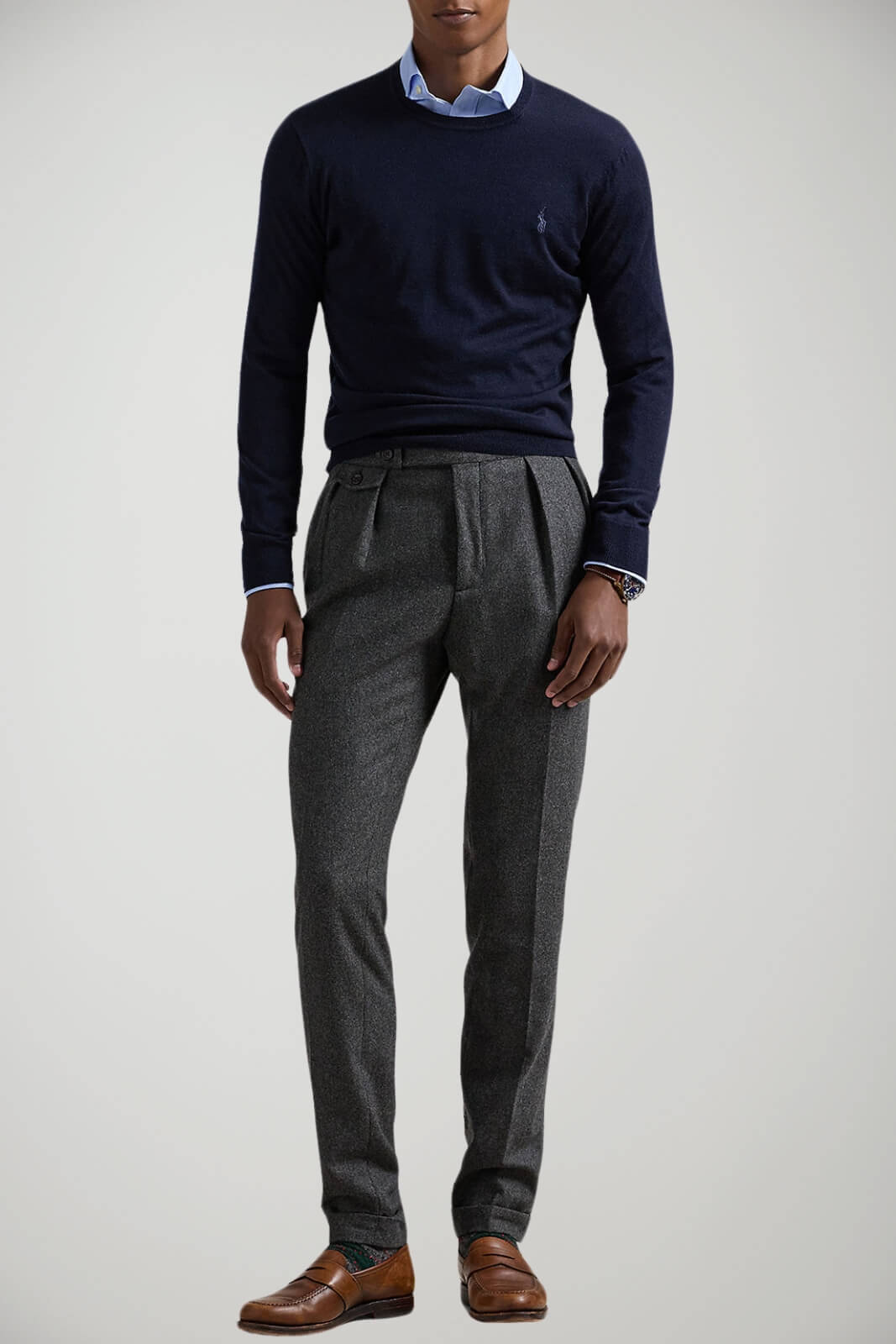 Maglia da uomo Polo Ralph Lauren in lana a girocollo outfit