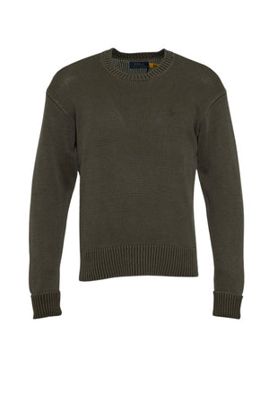 Maglia da uomo in cotone a girocollo con logo Polo Ralph Lauren fronte