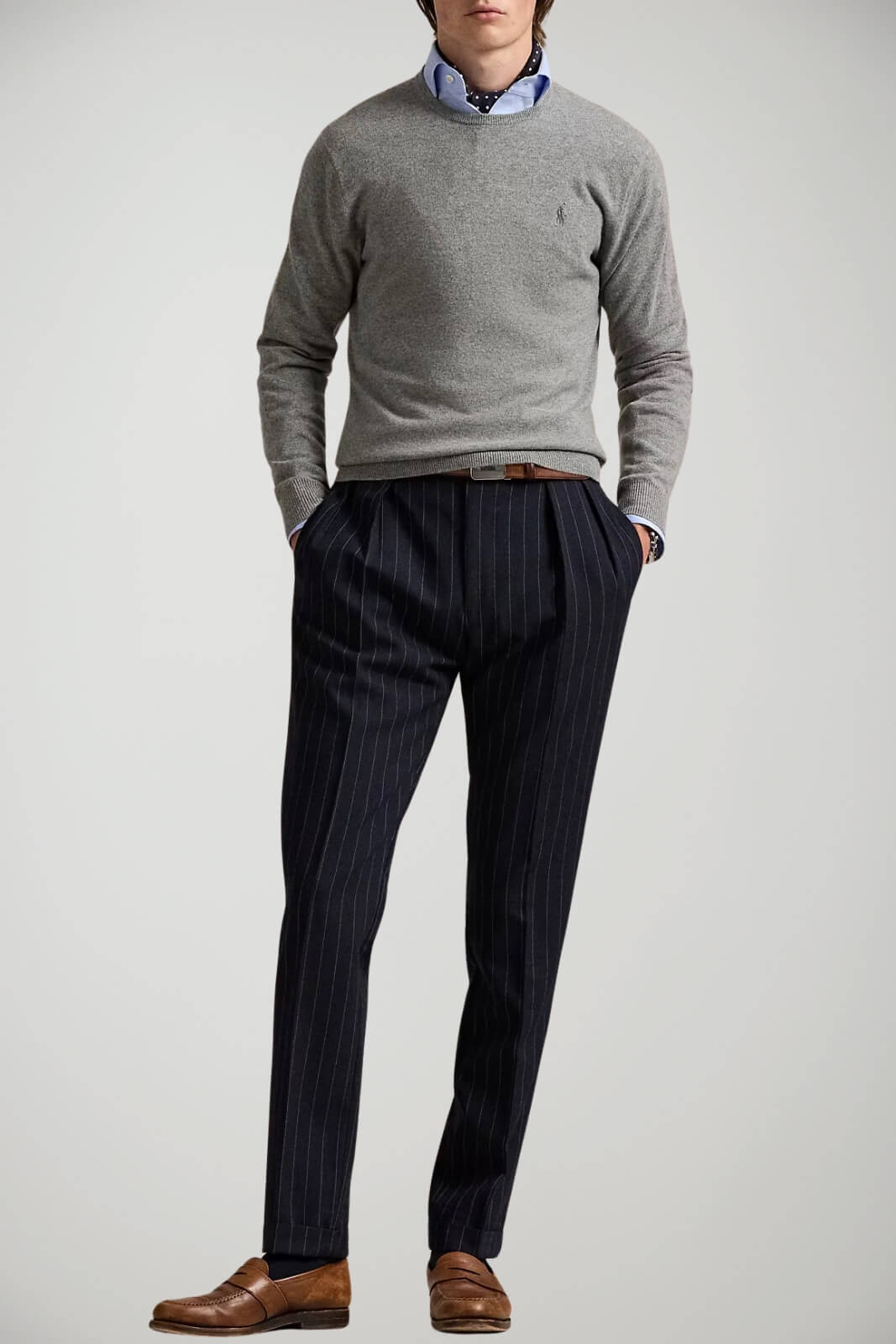 Maglione da uomo Polo Ralph Lauren in lana tinta unita outfit