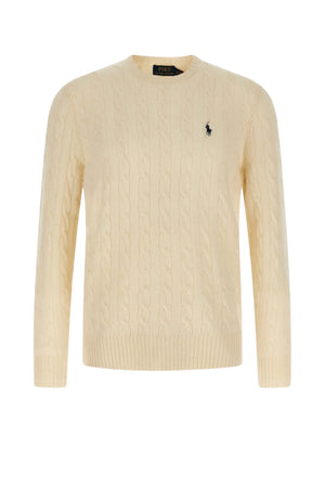 Maglione uomo Polo Ralph Lauren a trecce in lana e cashmere con logo fronte
