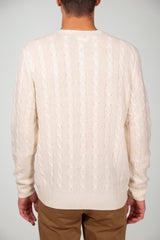 Maglione uomo Polo Ralph Lauren a trecce in lana e cashmere con logo retro