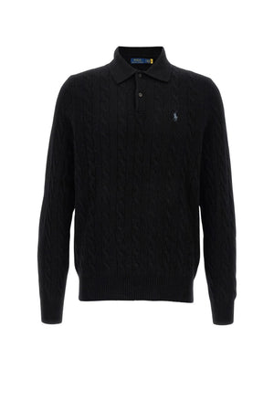 Maglia uomo Polo Ralph Lauren a trecce con collo classico e logo fronte